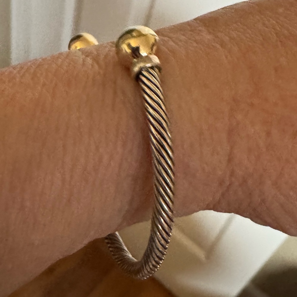 18k & 950 Cable Bangle Bracelet
